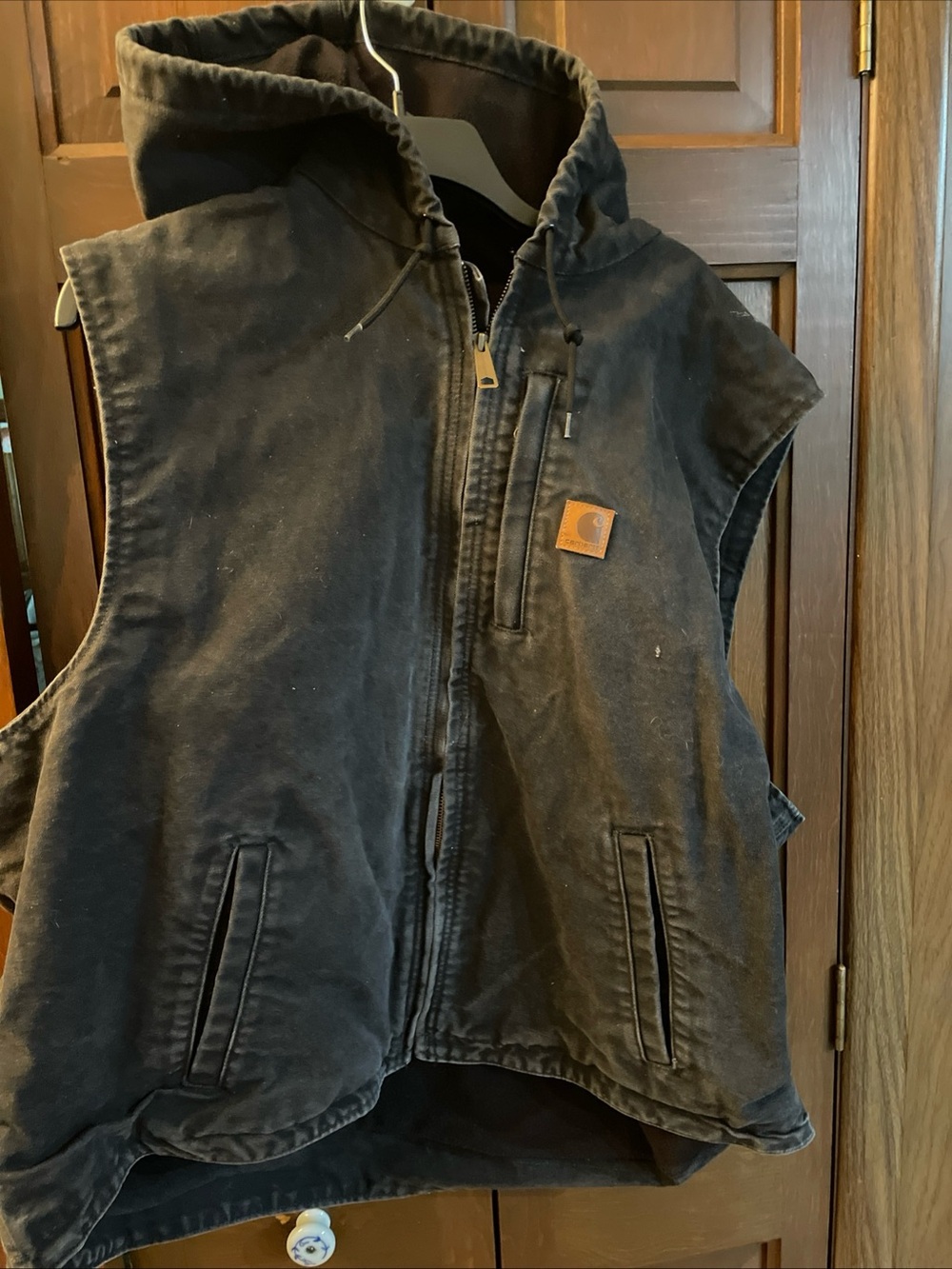 Carhartt Fleece-Lined Knoxville Hooded Vest Distressed 101687-001 Men’s Size 2XL